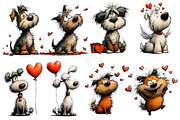 Whimsical Valentine Dogs Clipart, an Illustration by Designworld (Thumbnail 3 of 5)