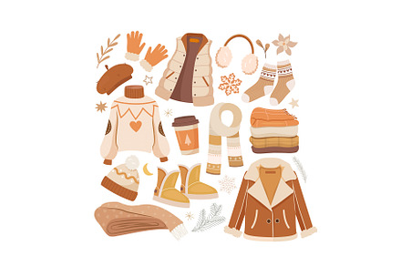 Vector cozy winter set, a Person Illustration by Elen_Art