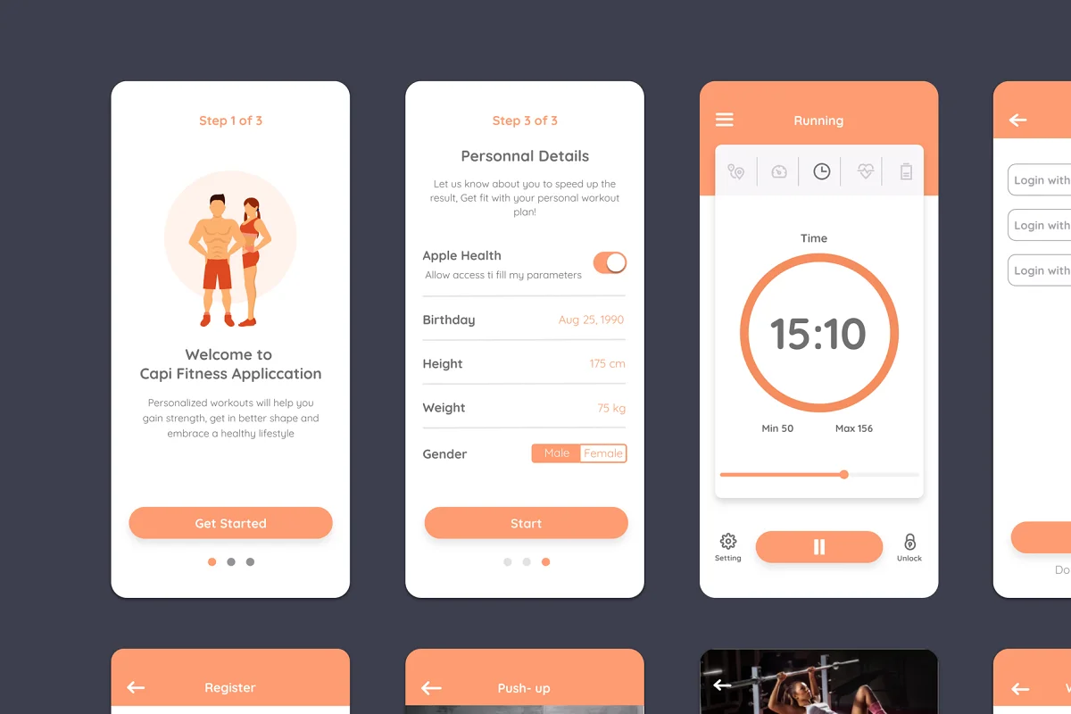 Cafit - Fitness & Workout App Design, an App Template by Capi Product (Photo 3 of 4)
