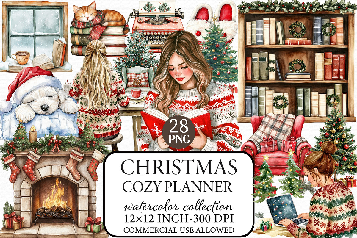 Cozy Christmas Planner Clipart, an Illustration by Libby Wishes (Photo 1 of 6)