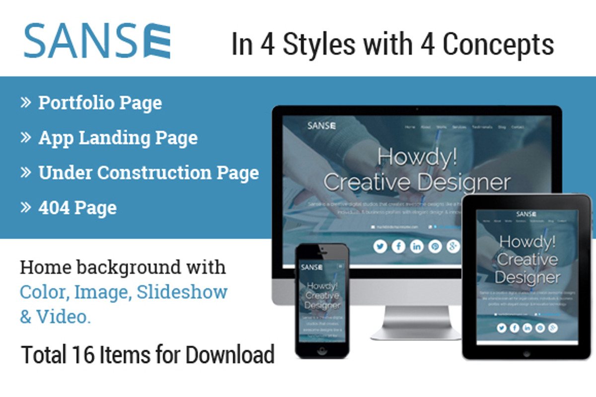 Sanse - Multipurpose HTML Template, a Bootstrap Template by settysantu