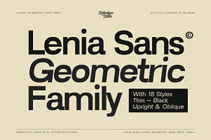 Lenia Sans | Luxury Geometric Family, a Sans Serif Font by Lettertype Studio