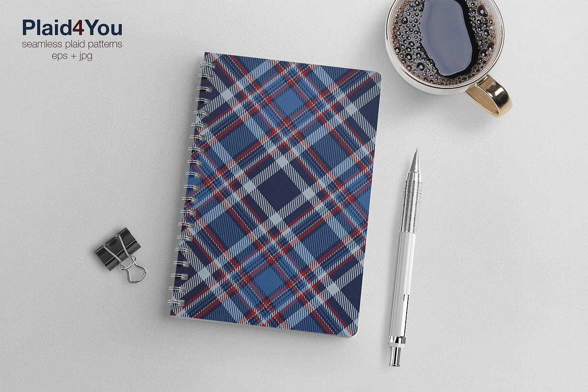 #20 Navy Plaid Patterns EPS + JPG, a Pattern Graphic by Plaid4You (Photo 5 of 10)