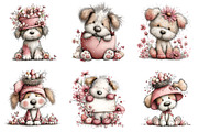 Whimsical Spring Funny Dog Clipart, an Animal Illustration by GatewayDesign (Thumbnail 2 of 3)