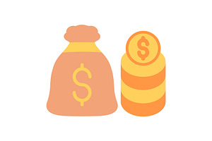 Money Bag Flat Icon, a Duotone Icon by Pexelpy
