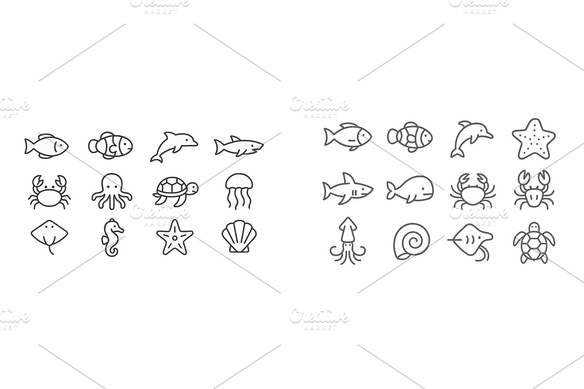 Ocean creatures illustrated with, an Animal Illustration by ZinetroN