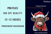Christmas Highland Cow Clipart, an Illustration by SinaCreation (Thumbnail 6 of 7)
