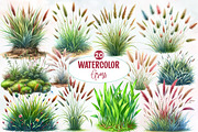Watercolor Grass clipart, an Illustration by Designworld (Thumbnail 1 of 6)