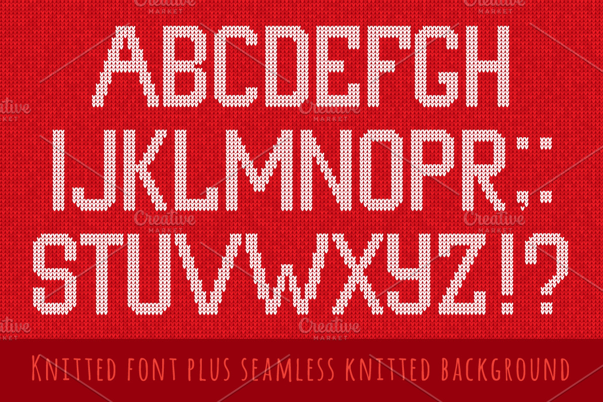 Knitted letters, seamless background, a Decorative Illustration by VasilkovS (Photo 3 of 5)