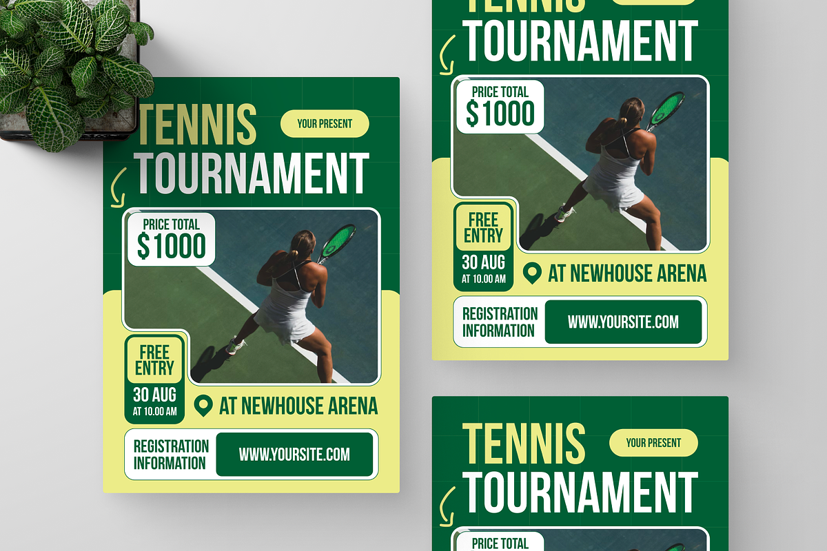 Tennis Tournament Flyer, a Flyer Template by Annora Studio (Photo 3 of 6)