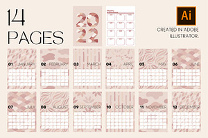 2022 CALENDAR PATTERN FLORAL