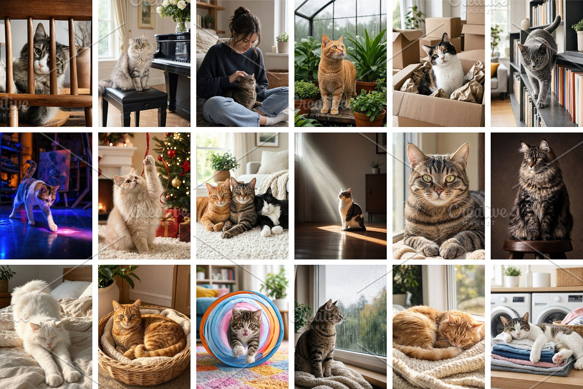 Cat Stock Photos Bundle, an Animal Photo by Selenique Studio (Photo 11 of 12)