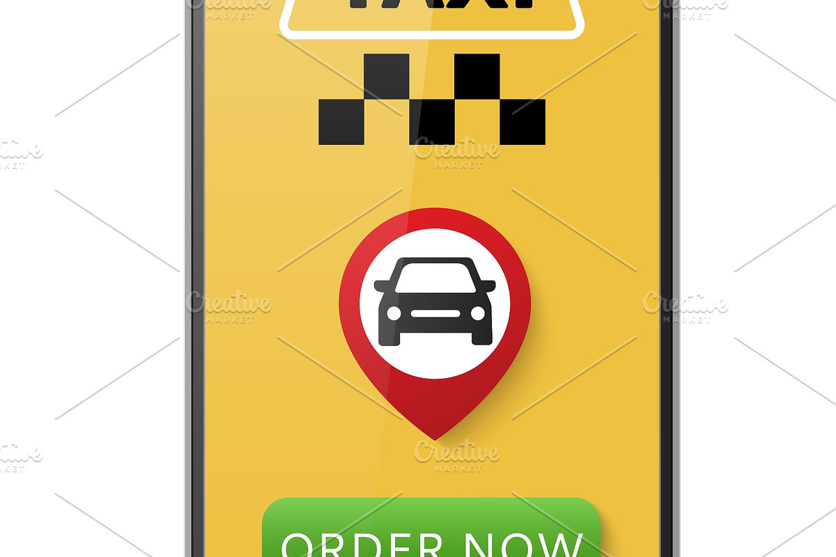 Realistic smartphone with app for, a Transportation Illustration by Vectorbuum (Photo 2 of 3)