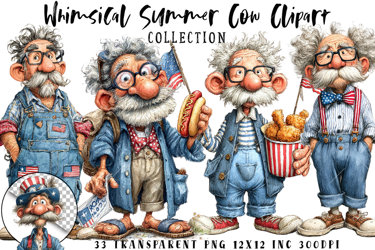 Whimsical 4th of July Grandpa Clipar, an Illustration by OK Design (Photo 1 of 6)