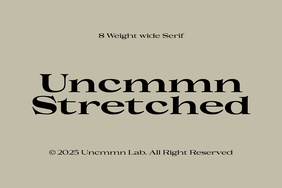 Uncmmn Stretched - 7 Style Serif, a Serif Font by Kotivoro (Photo 1 of 18)