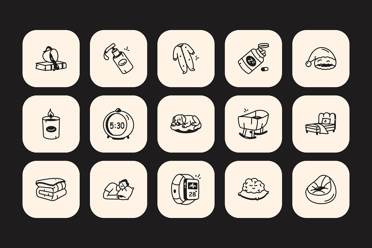 Sleep Doodle Icon Set, an Outline Icon by Vectors Market (Photo 5 of 8)