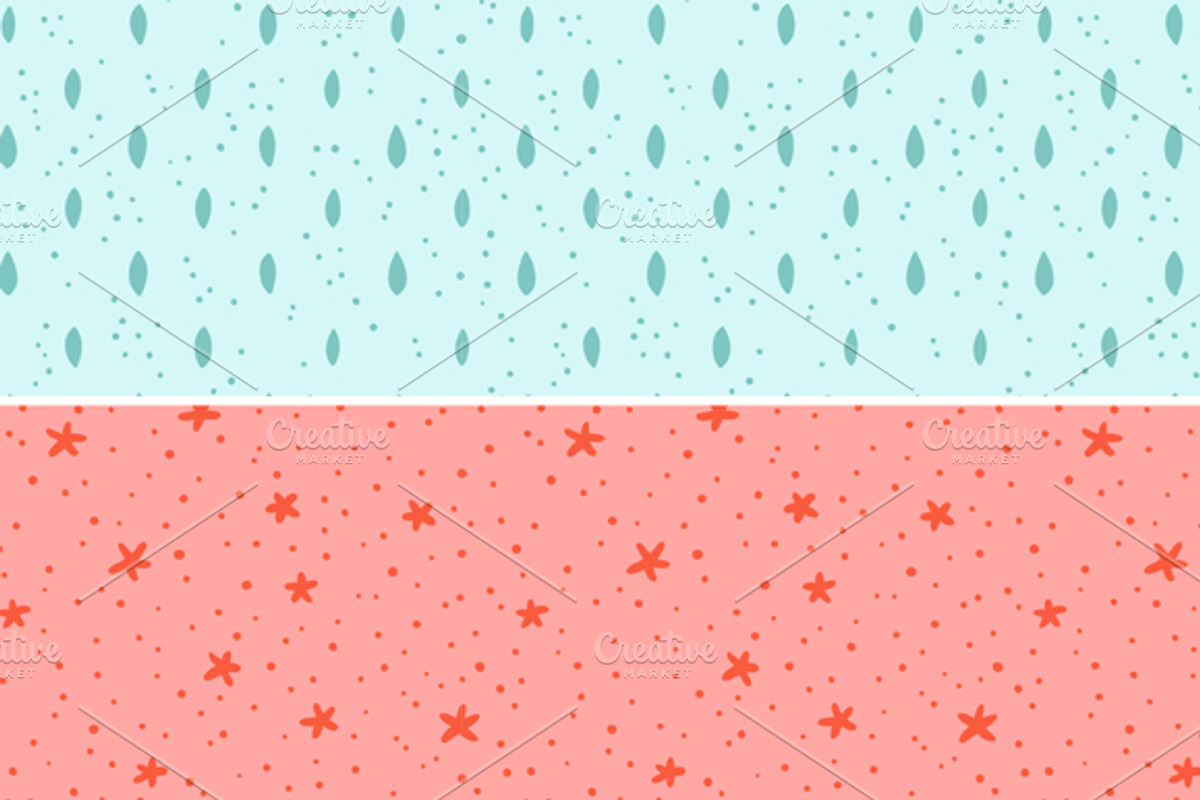 Stardust seamless patterns set preview 2