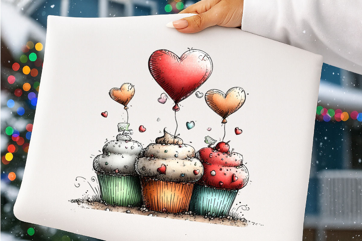 Valentines Cupcakes Clipart PNG, an Illustration by SinaCreation (Photo 7 of 11)
