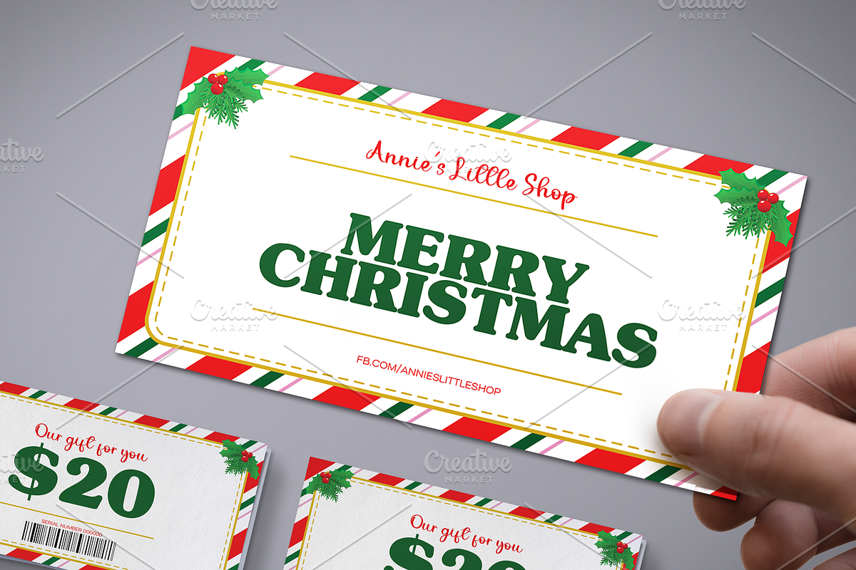 Festive Christmas Voucher, a Card Template by Tzochko (Photo 1 of 6)