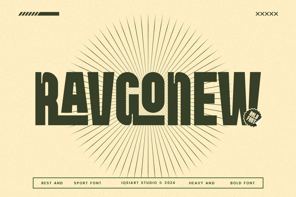 Ravgonew - Condensed Font, a Sans Serif Font by Iqsiart Studio (Photo 1 of 7)