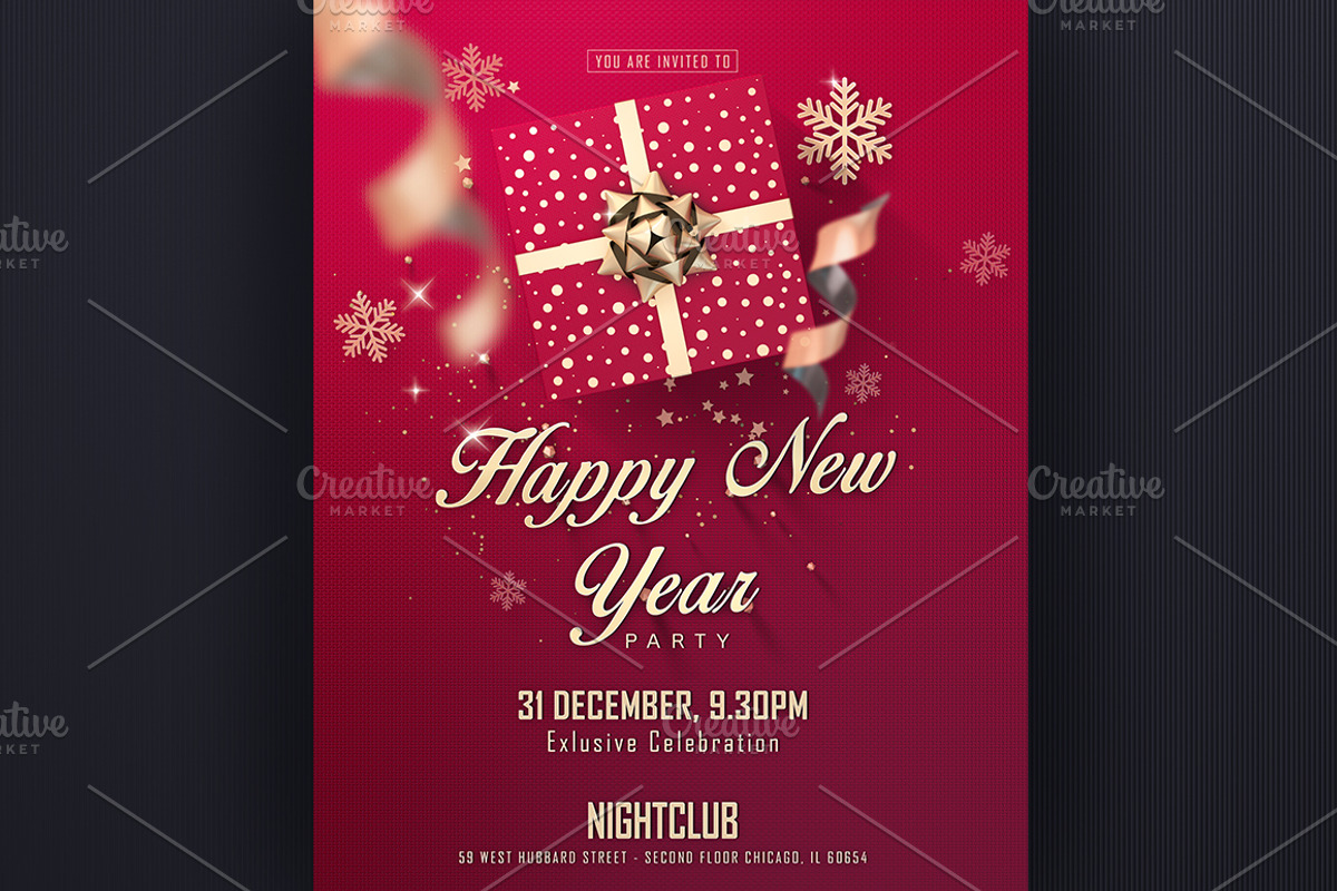 Happy New Year Party Invitation, a Flyer Template by graystudio (Photo 2 of 5)