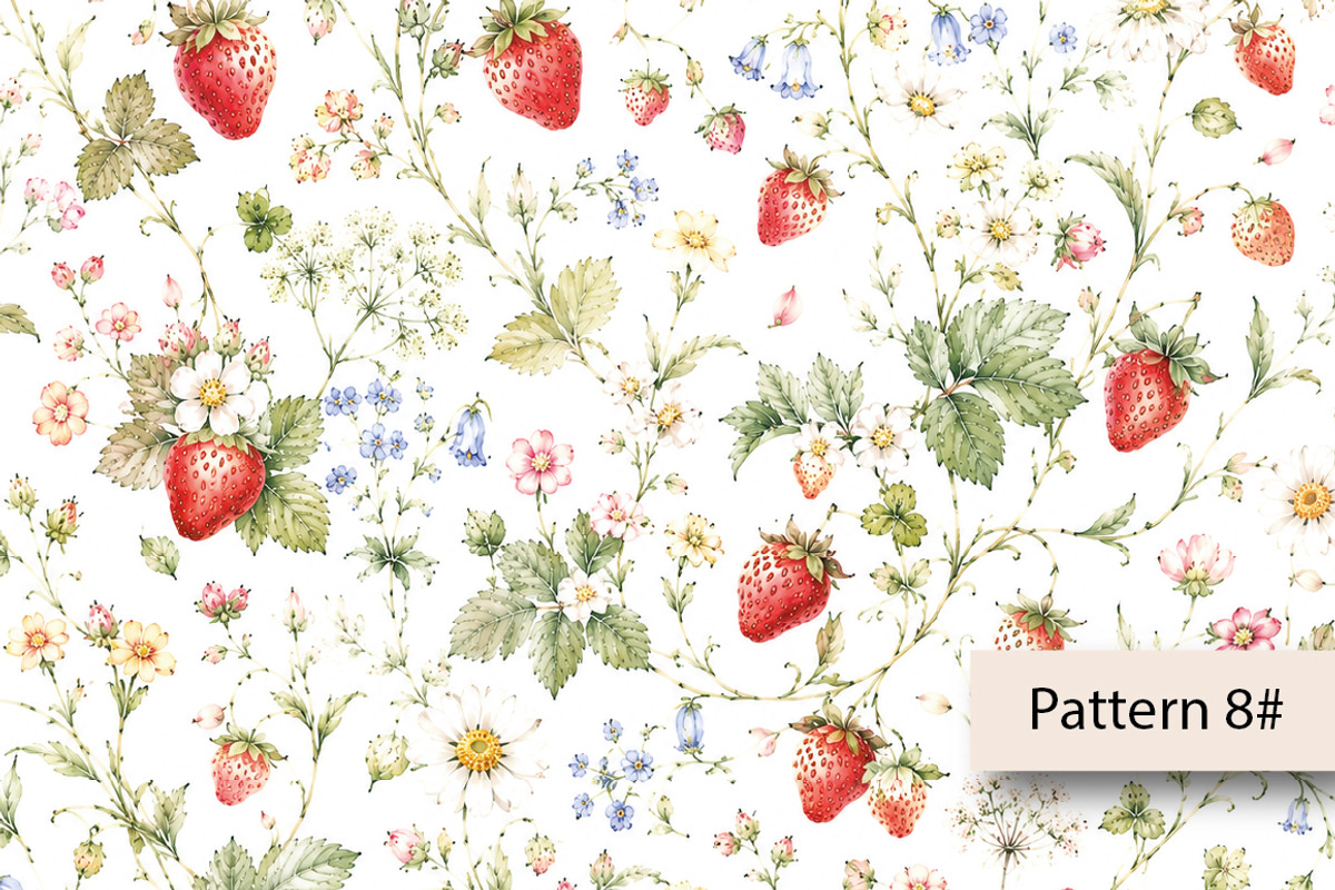 Strawberry Seamless Pattern, a Pattern Graphic by Villa 11 Estudio (Photo 9 of 13)