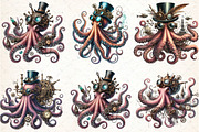 Watercolor Steampunk  Octopas, an Illustration by DreamCafeArt (Thumbnail 3 of 7)
