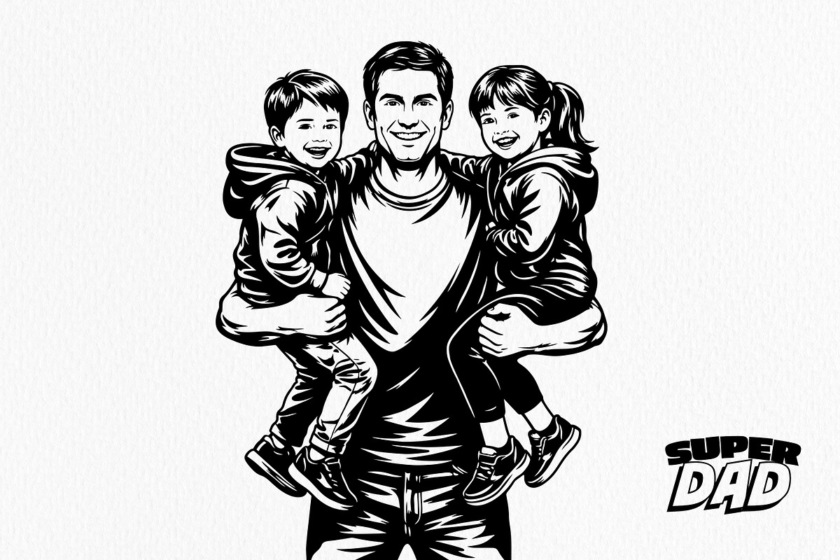Super Dad Vector Pack, a Person Illustration by Tekuni (Photo 5 of 7)