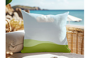 Beach Square Pillow Mockup for Canva, a Household Mockup by NoemieDesigns (Thumbnail 4 of 8)