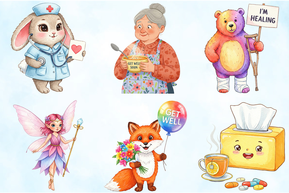 Get Well Soon Clipart, an Illustration by Craft Nest (Photo 5 of 5)
