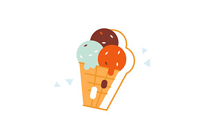 Melting ice cream cone logo vector
