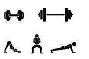 Fitness Workout Silhouette Icon Set, an Illustration by musafir_fashion (Thumbnail 46 of 51)