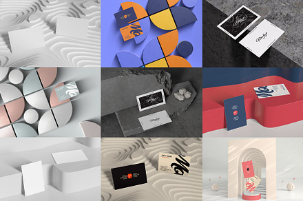 Set of Business Cards Mockup