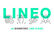LINEO - 45 BIOMETRIC ICONS, an Outline Icon by sharpnose (Thumbnail 1 of 6)