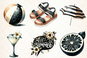 Ivory and Black Hello Summer Clipart, an Illustration by DreamCafeArt (Thumbnail 3 of 4)