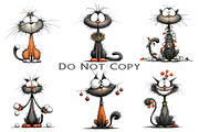 Quirky Christmas Cat Clipart, an Illustration by Craft Nest (Thumbnail 4 of 13)