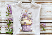 Whimsical Spring Cup Cake Clipart, an Illustration by OK Design (Thumbnail 5 of 6)