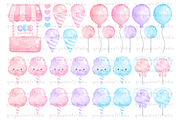 Cotton Candy Clipart, an Illustration by greywalnutstudio (Thumbnail 2 of 4)