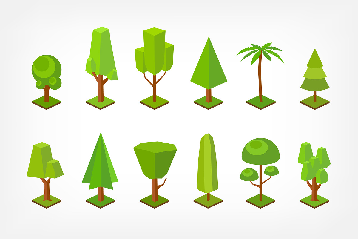 Isometric trees set, a Decorative Illustration by Good Studio (Photo 2 of 5)