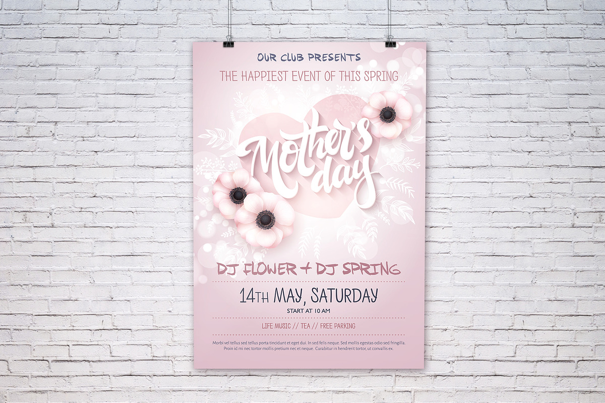 Mother's day event poster templates, a Flyer Template by catary art (Photo 3 of 4)