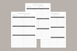 Marketing Planning Pages Set V-13