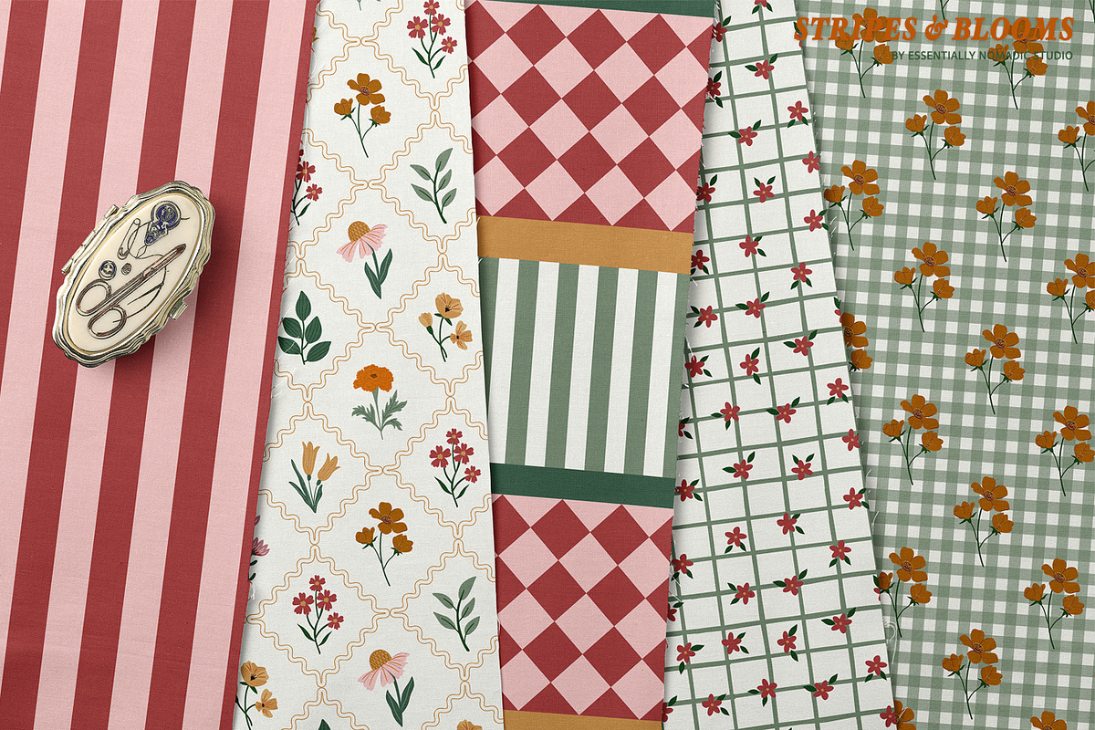 Stripes, Plaids & Floral Pattern, a Pattern Graphic by Essentially Nomadic (Photo 4 of 11)