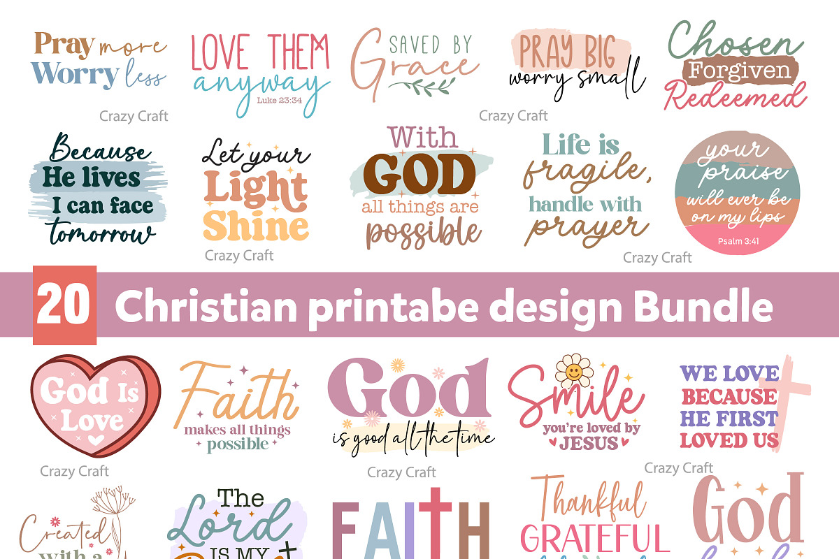 Cute Christian svg Bundle, Religious, an Object Graphic by CrazyCraft (Photo 1 of 8)