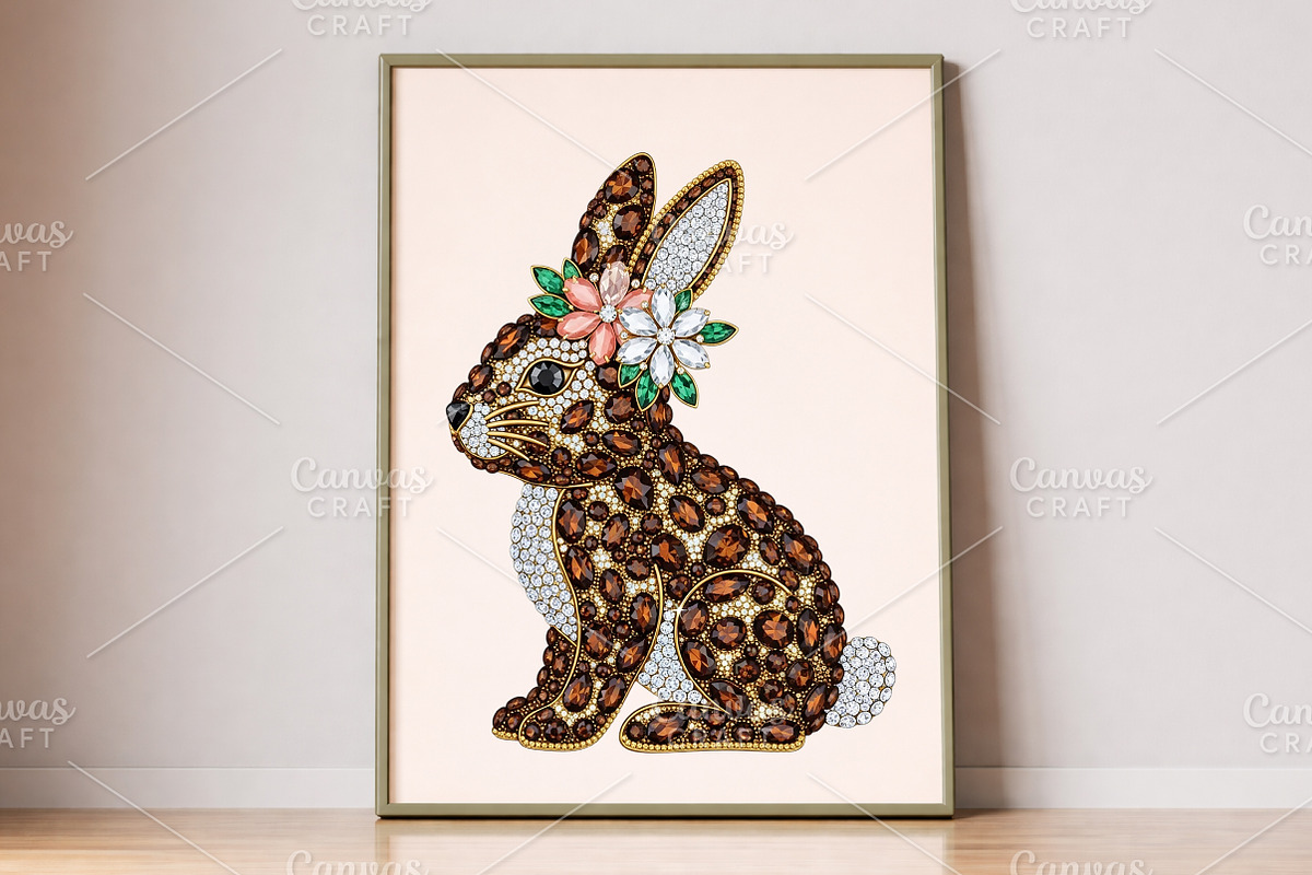 Rhinestone Easter Bunny PNG, an Illustration by Canvas Craft (Photo 3 of 6)
