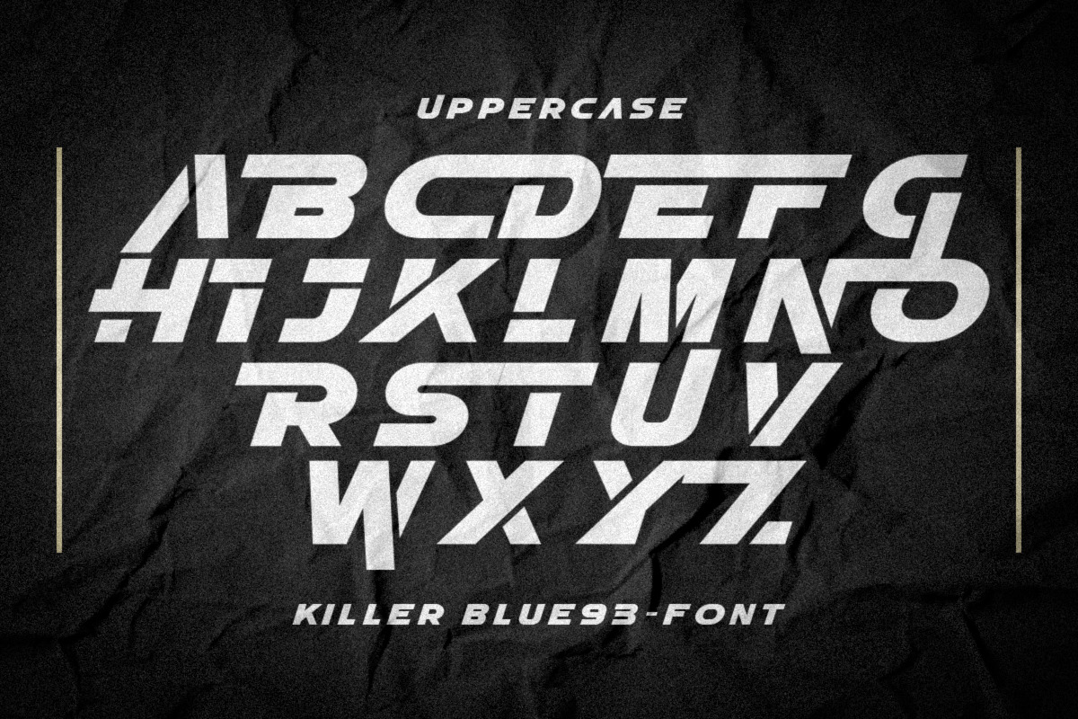 KILLER BLUE93, a Font by senzana (Photo 5 of 7)