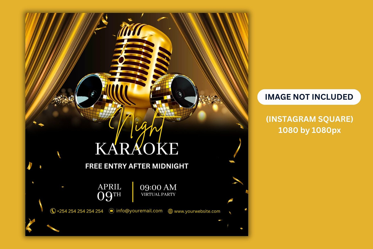 Editable Karaoke Night Flyer Design, a Social Media Template by Mishek Munene (Photo 3 of 4)