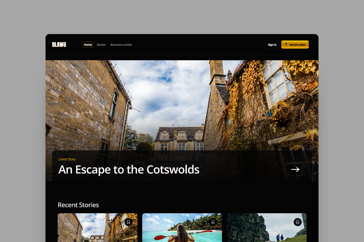 Blawg, a Landing Page Template by Kayode Sasona (Photo 1 of 6)