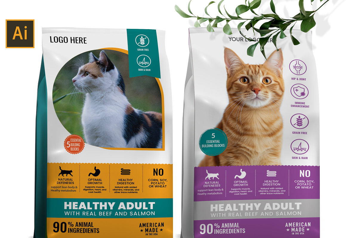 Cat Food Packaging Template, a Stationery Template by AIW SOLUTIONS (Photo 1 of 6)