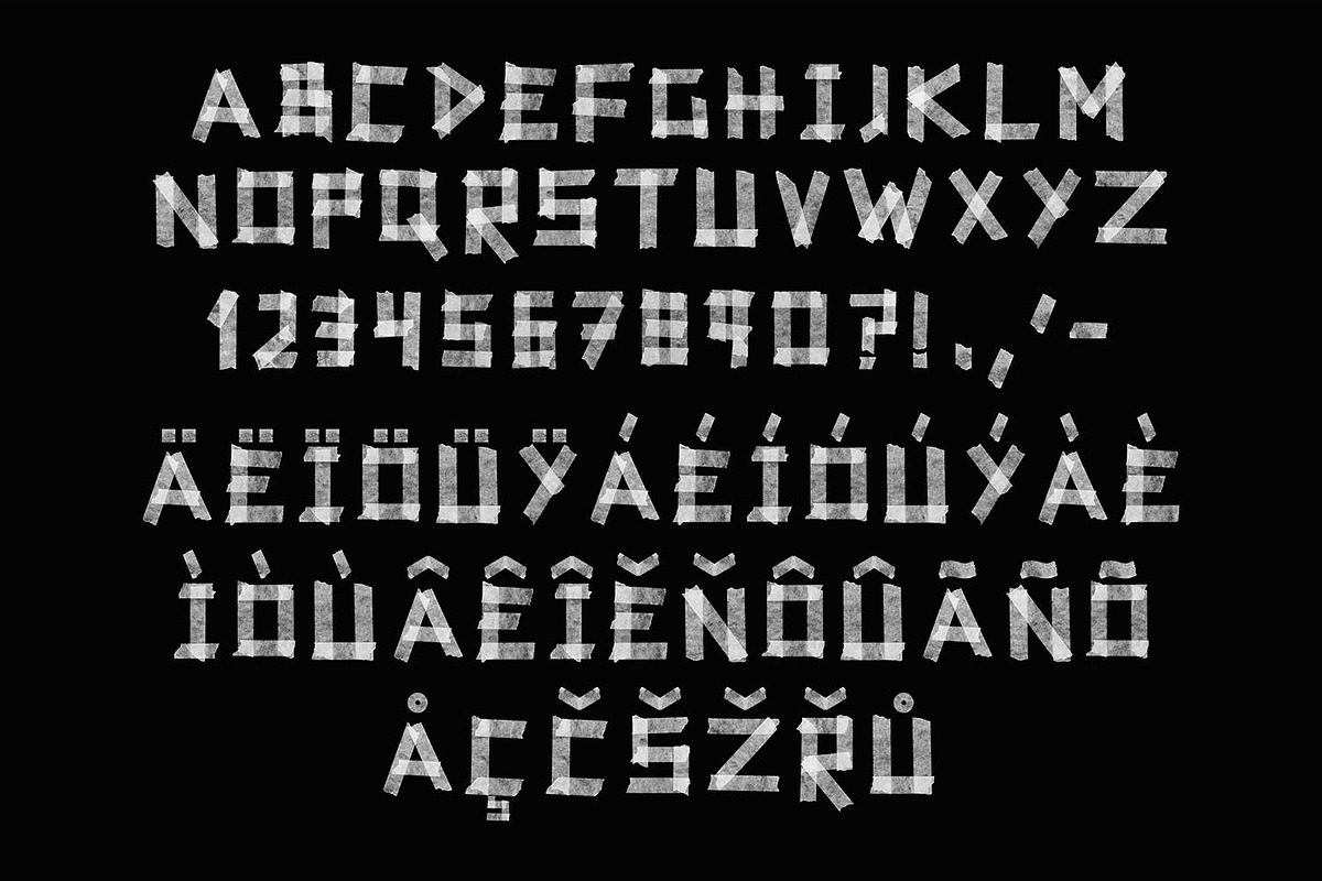 Tape White Font, a Sans Serif Font by Handmadefont (Photo 2 of 15)