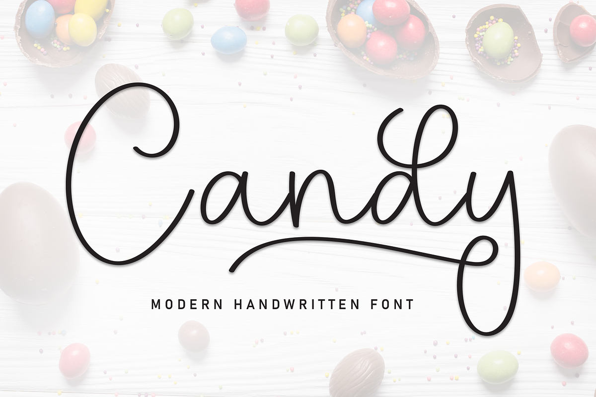 Candy | Script Font, a Handwritten Font by Scratchones (Photo 1 of 9)